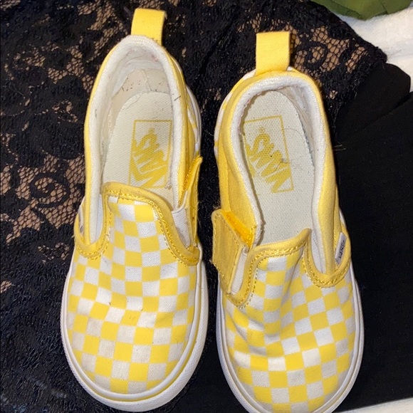 youth yellow checkered vans